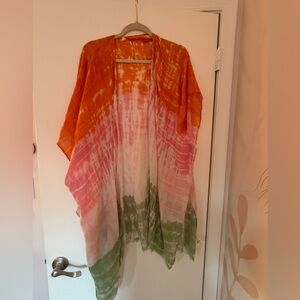 Do Everything in Love Green and Pink Kimono O/S